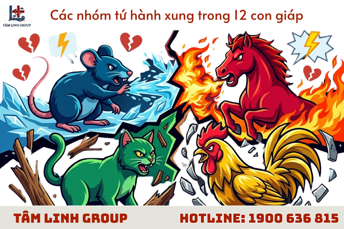Các nhóm tứ hành xung trong 12 con giáp